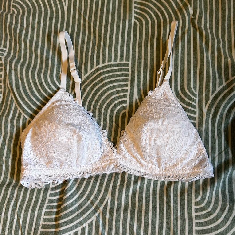 White Lace Triangle Bra